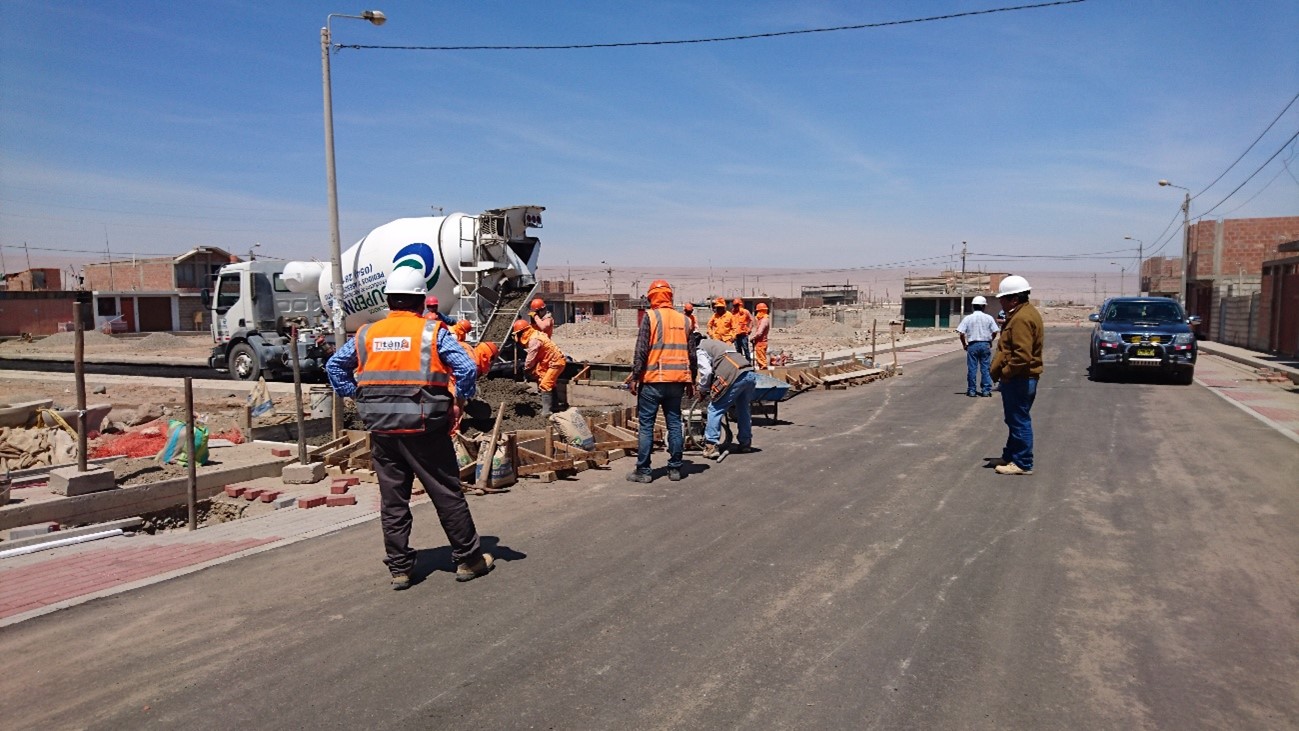 Construcción de lozas y veredas de concreto